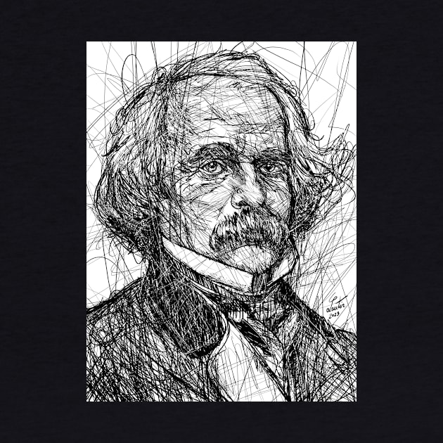 NATHANIEL HAWTHORNE ink portrait .1 by lautir